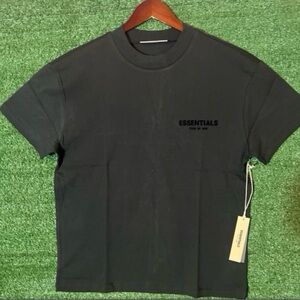 ESSENTIALS Men's Black Logo Crewneck T-Shirt